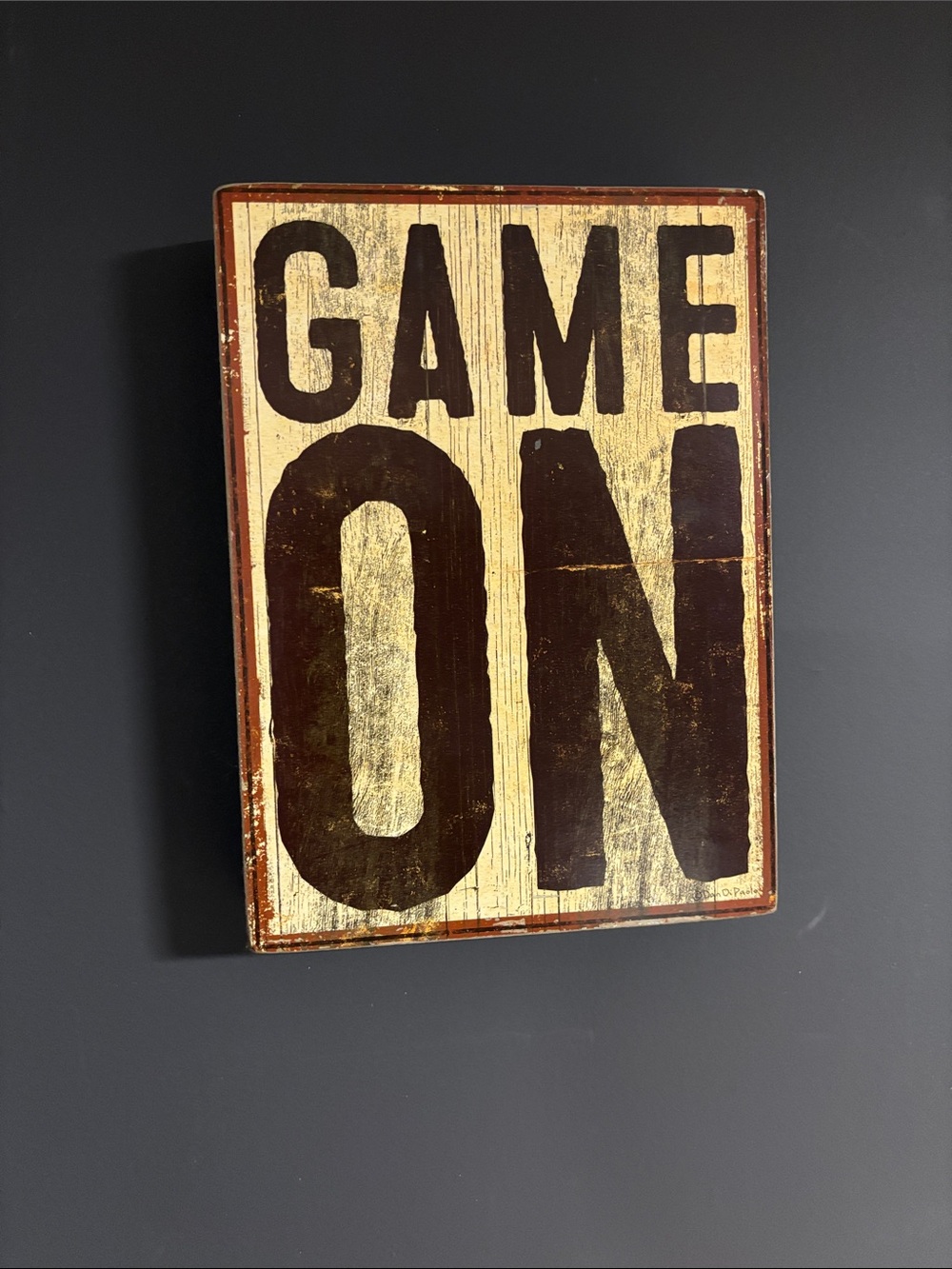 Game On Rustic Wall Sign